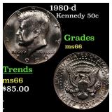 1980-d Kennedy Half Dollar 50c Grades GEM+ Unc