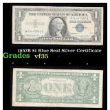 1957B $1 Blue Seal Silver Certificate Grades vf++
