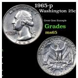 1965-p Washington Quarter 25c Grades GEM Unc