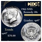 1965 SMS Kennedy Half Dollar 50c Grades sp67