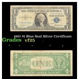 1957 $1 Blue Seal Silver Certificate Grades vf+