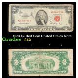 1953 $2 Red Seal United States Note Grades f, fine