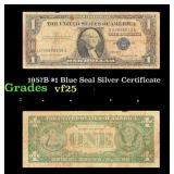 1957B $1 Blue Seal Silver Certificate Grades vf+