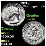 1971-p Washington Quarter 25c Grades GEM+ Unc
