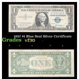 1957 $1 Blue Seal Silver Certificate Grades vf++