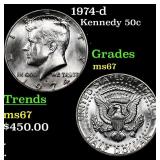 1974-d Kennedy Half Dollar 50c Grades GEM++ Unc