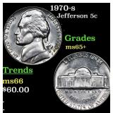 1970-s Jefferson Nickel 5c Grades GEM+ Unc