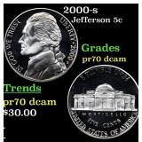 Proof 2000-s Jefferson Nickel 5c Grades GEM++ Proo
