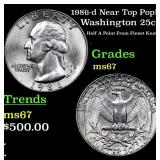 1986-d Washington Quarter Near Top Pop! 25c Graded