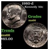 1980-d Kennedy Half Dollar 50c Grades GEM++ Unc