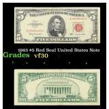 1963 $5 Red Seal United States Note Grades vf++