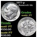 1977-p Roosevelt Dime 10c Grades GEM++ FT