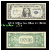 1957A $1 Blue Seal Silver Certificate Grades vf+