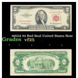 1953A $2 Red Seal United States Note Grades vf+