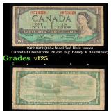 1972-1973 (1954 Modified Hair Issue) Canada $1 Ban
