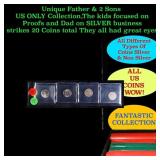 Nice Page of 4 US Nickels Buffalo, Jeferson, Liber