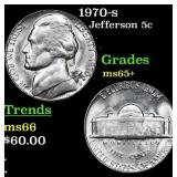 1970-s Jefferson Nickel 5c Grades GEM+ Unc