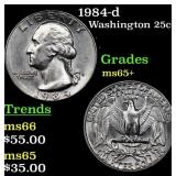 1984-d Washington Quarter 25c Grades GEM+ Unc
