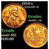 1954-s Lincoln Cent 1c Grades GEM++ RD