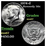 1974-d Kennedy Half Dollar 50c Grades GEM++ Unc