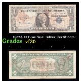 1957A $1 Blue Seal Silver Certificate Grades vf++