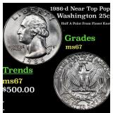 1986-d Washington Quarter Near Top Pop! 25c Graded