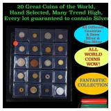 20 Great Coins of the World, hand selected, many t