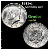 1971-d Kennedy Half Dollar 50c Grades GEM+ Unc