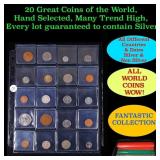20 Great Coins of the World, hand selected, many t