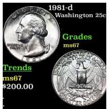1981-d Washington Quarter 25c Grades GEM++ Unc