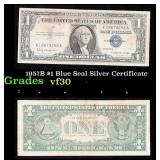 1957B $1 Blue Seal Silver Certificate Grades vf++