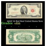 1953C $2 Red Seal United States Note Grades vf+