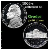 Proof 2003-s Jefferson Nickel 5c Grades GEM++ Proo