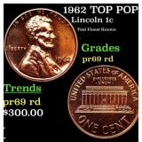 Proof 1962 Lincoln Cent TOP POP! 1c Graded pr69 rd