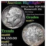 ***Auction Highlight*** 1951-p Roosevelt Dime Near