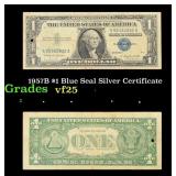 1957B $1 Blue Seal Silver Certificate Grades vf+