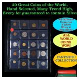 20 Great Coins of the World, hand selected, many t