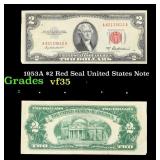 1953A $2 Red Seal United States Note Grades vf++