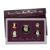 1989 United States Mint Proof Set 5 coins