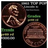 Proof 1962 Lincoln Cent TOP POP! 1c Graded pr69 rd
