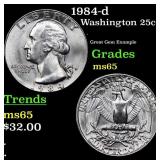 1984-d Washington Quarter 25c Grades GEM Unc