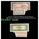 Lot of 5 Japanese WWII Invasion Money "JIM" Notes,