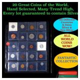 20 Great Coins of the World, hand selected, many t