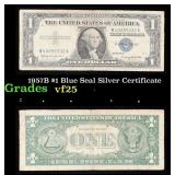 1957B $1 Blue Seal Silver Certificate Grades vf+