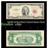 1953B $2 Red Seal United States Note Grades vf++