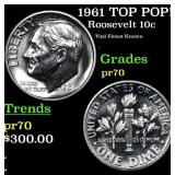 Proof 1961 Roosevelt Dime TOP POP! 10c Graded pr70