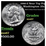 1986-d Washington Quarter Near Top Pop! 25c Graded