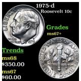 1975-d Roosevelt Dime 10c Grades Gem++ Unc