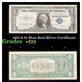 1957A $1 Blue Seal Silver Certificate Graded vf+