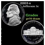 Proof 2003-s Jefferson Nickel 5c Grades GEM++ Proo